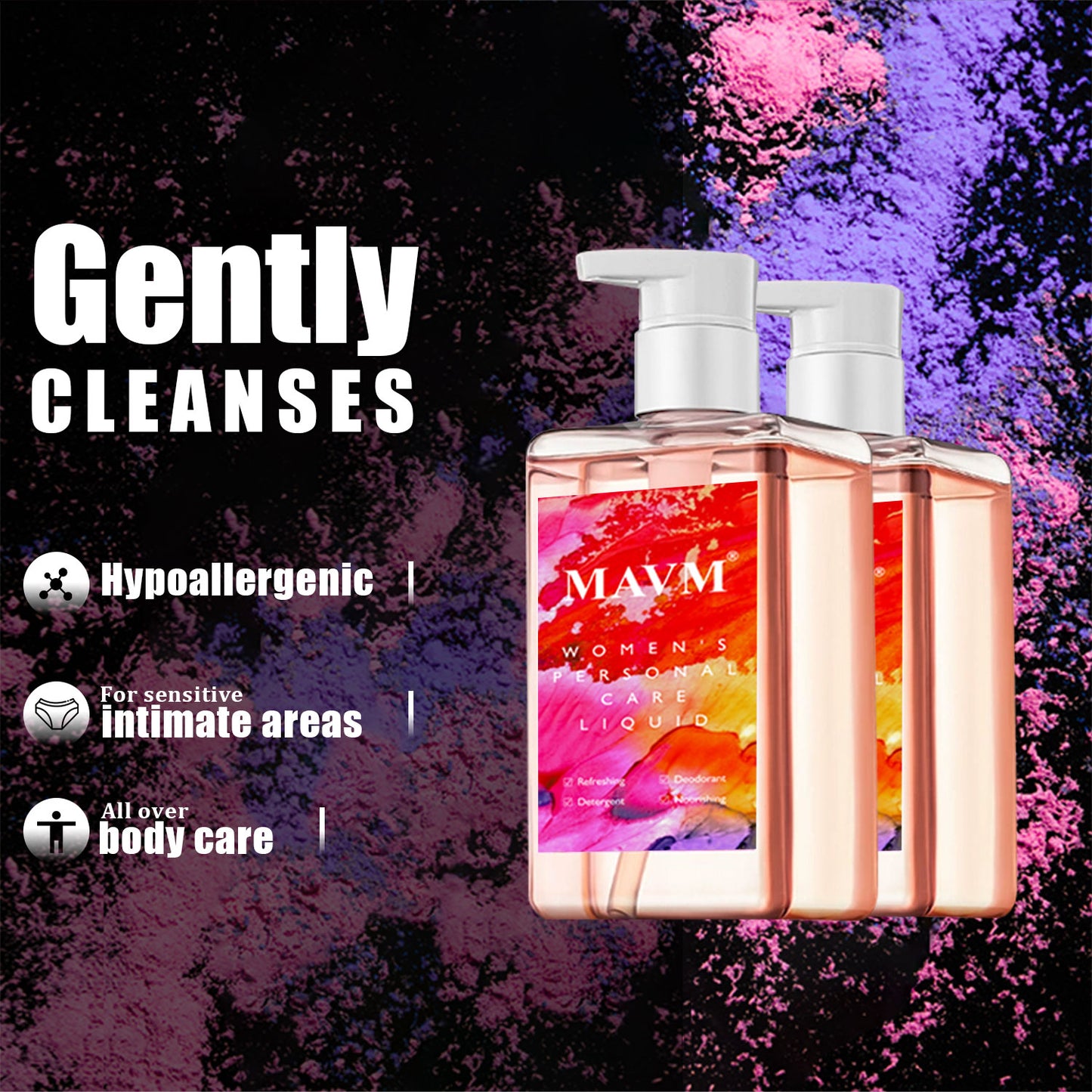 Women's intimate wash, plant-based, pH balanced, coco scent