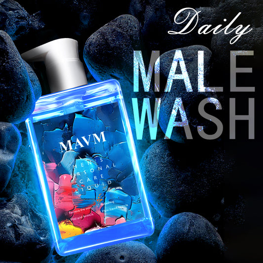 MAVM Men's Daily Intimate Wash with Blue Fragrance, pH Balanced Cleanser