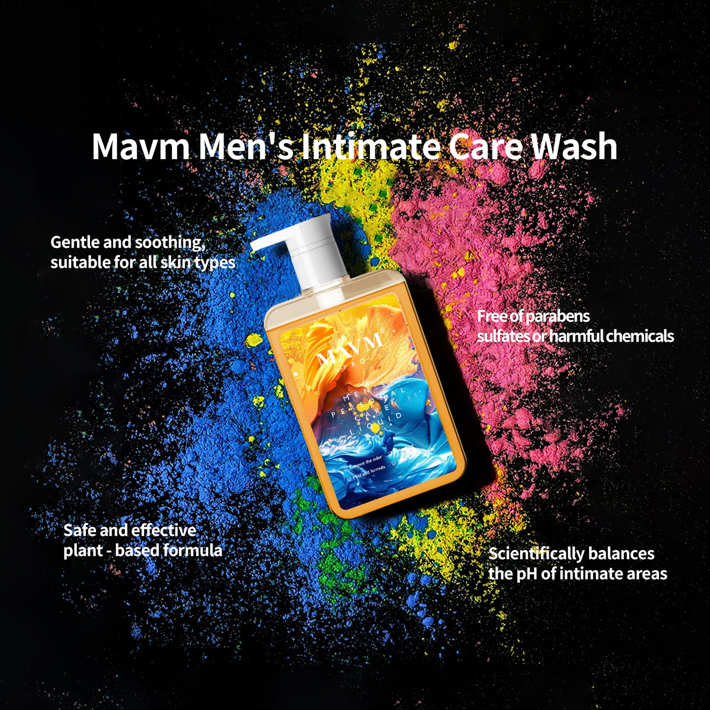 Men's Intimate Wash, Plant-Based, pHBalanced, Gold Bar Fragrance