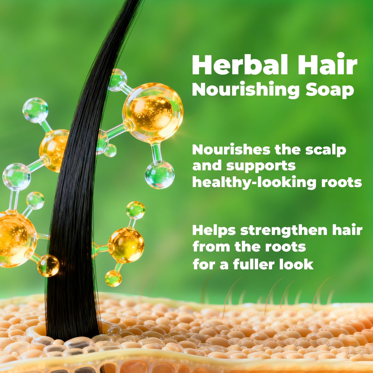 Herbal Shampoo Bar with Usma Herb, Thuja Leaf & Ginseng – Gentle Haircare Cleanser, Solid Soap for Daily Use