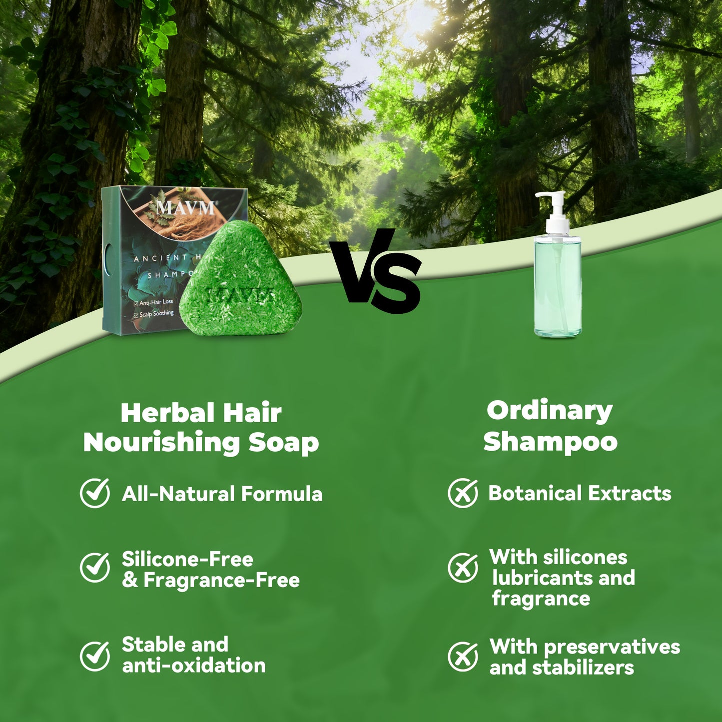 Herbal Shampoo Bar with Usma Herb, Thuja Leaf & Ginseng – Gentle Haircare Cleanser, Solid Soap for Daily Use