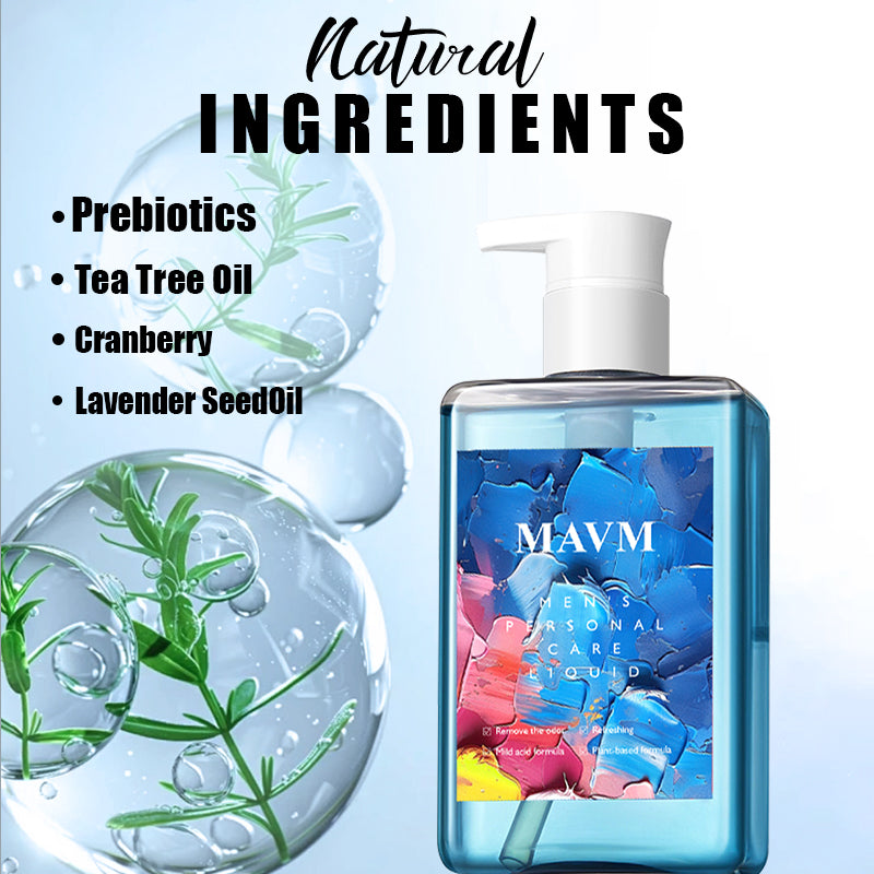 MAVM Men's Daily Intimate Wash with Blue Fragrance, pH Balanced Cleanser