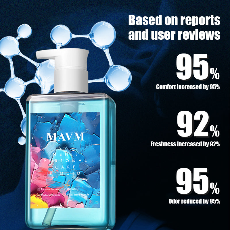 MAVM Men's Daily Intimate Wash with Blue Fragrance, pH Balanced Cleanser