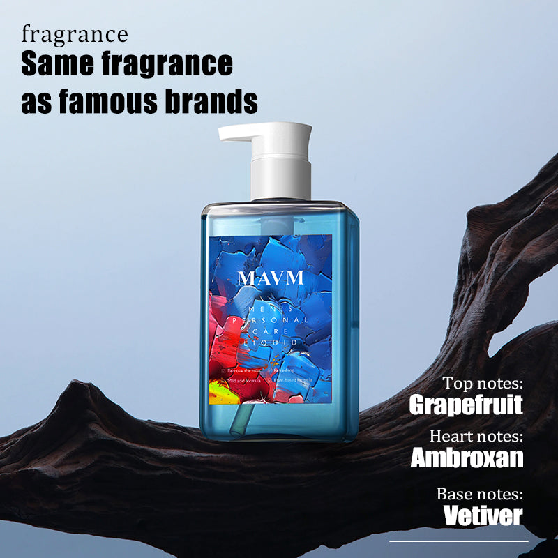 MAVM Men's Daily Intimate Wash with Blue Fragrance, pH Balanced Cleanser