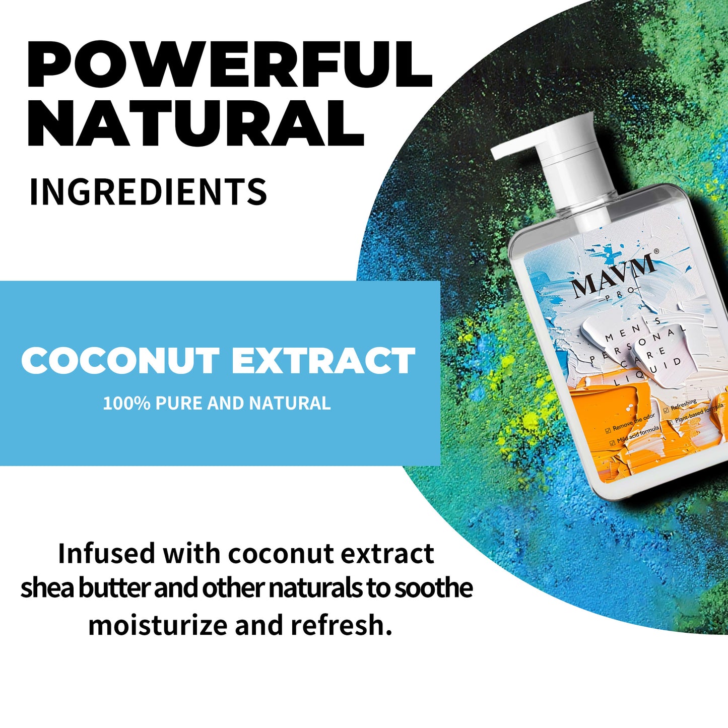 Men's Intimate Wash, Plant-Based, pHBalanced, Coconut scent
