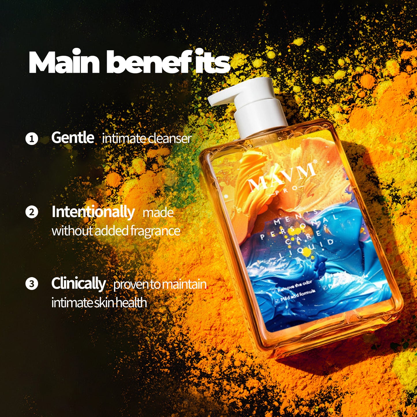 Men's Intimate Wash, Plant-Based, pHBalanced, Gold Bar Fragrance